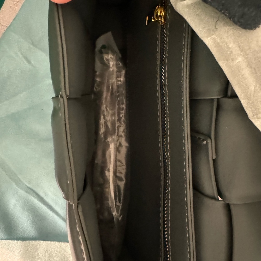 NWT Tiffany & Fred Dark Grey Woven Crossbody Leather Bag - Picture 5 of 7
